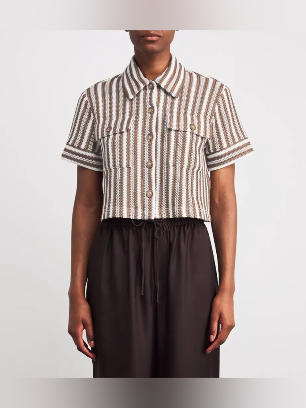 NWOT Veronica Beard Bouvier Knit Striped Shirt Top Size Small